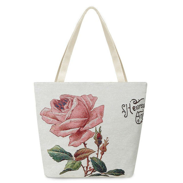 Vintage Embroidery Cats Tote Bag