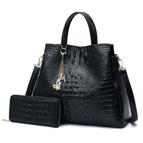 Crocodile Skin Two Way Tote Bag