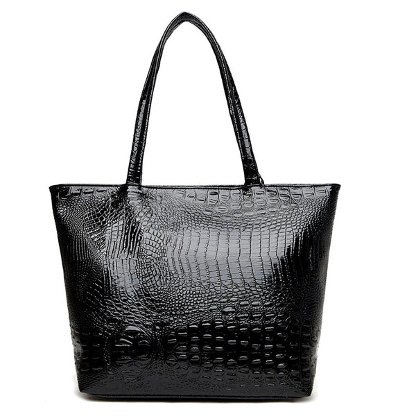 Shiny Crocodile Skin Tote Bag