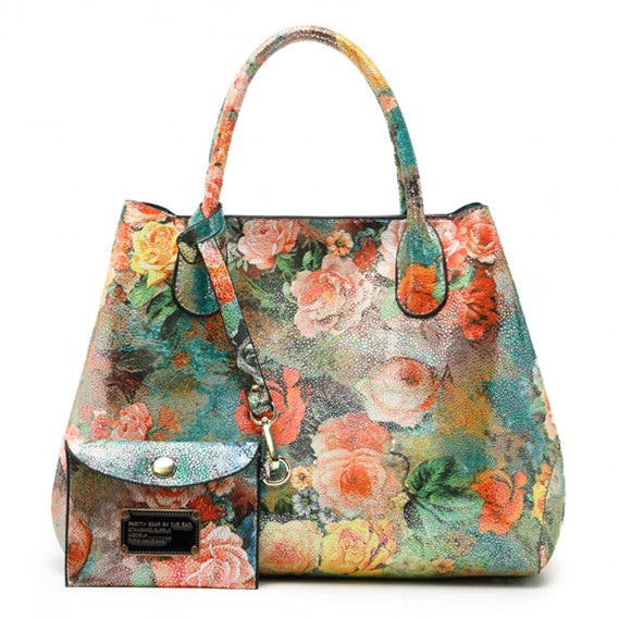 2 in 1 Two Way Floral Tote Bag