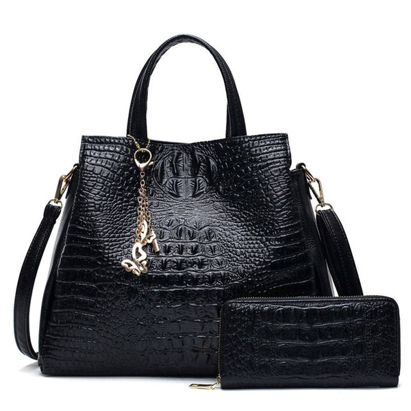Crocodile Skin Two Way Tote Bag