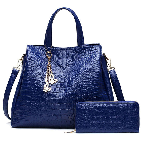 Crocodile Skin Two Way Tote Bag