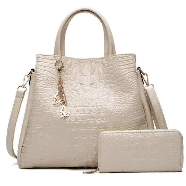 Crocodile Skin Two Way Tote Bag