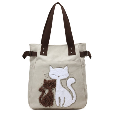 Cute Cat Canvas Tote Bag
