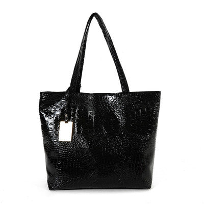 Shiny Crocodile Skin Tote Bag