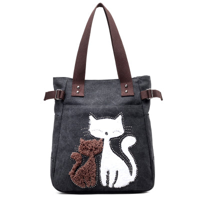 Cute Cat Canvas Tote Bag