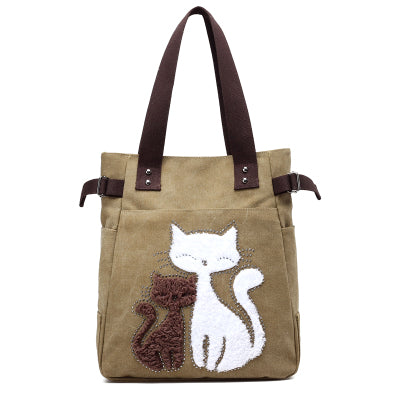 Cute Cat Canvas Tote Bag