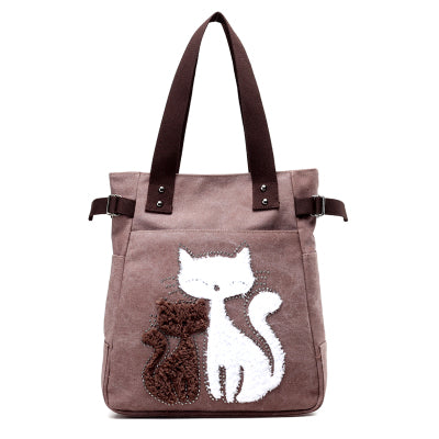 Cute Cat Canvas Tote Bag